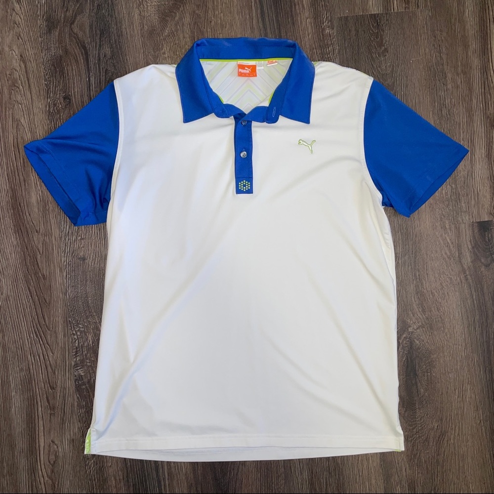 Puma Blue and White Polo Shirt